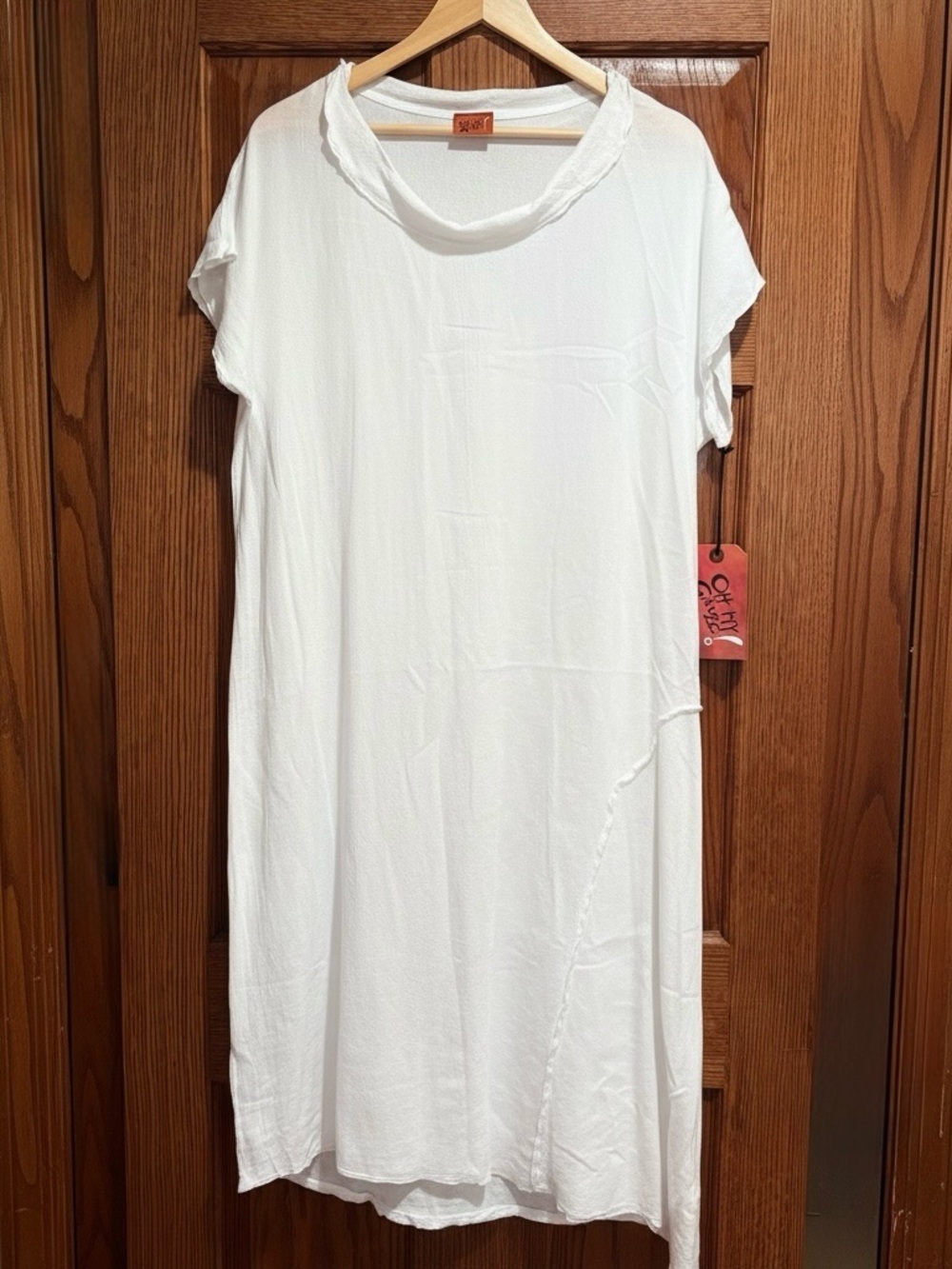Oh My Gauze Liz Snow White Cotton Gauze Dress Size 2 Small NWT Lagenlook Boho